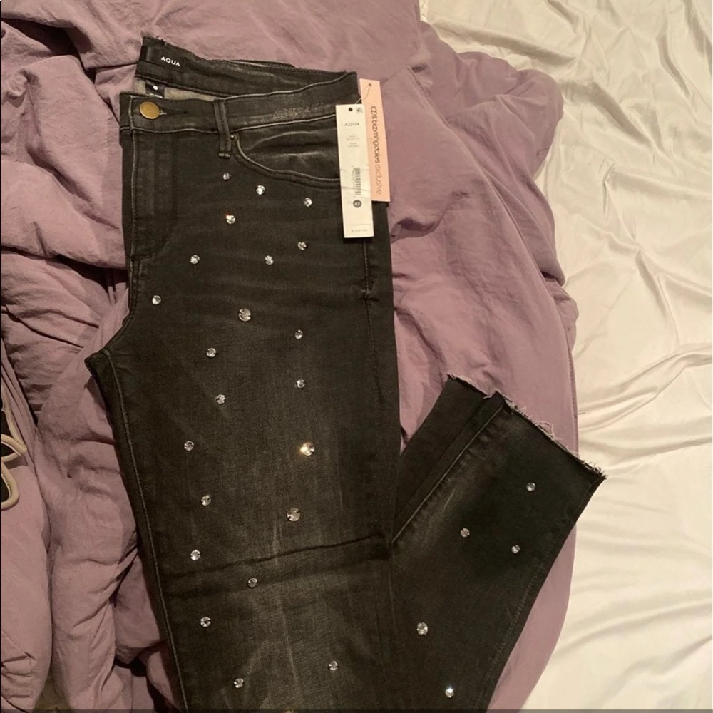 Daek Grey Studded Sparkle Jeans